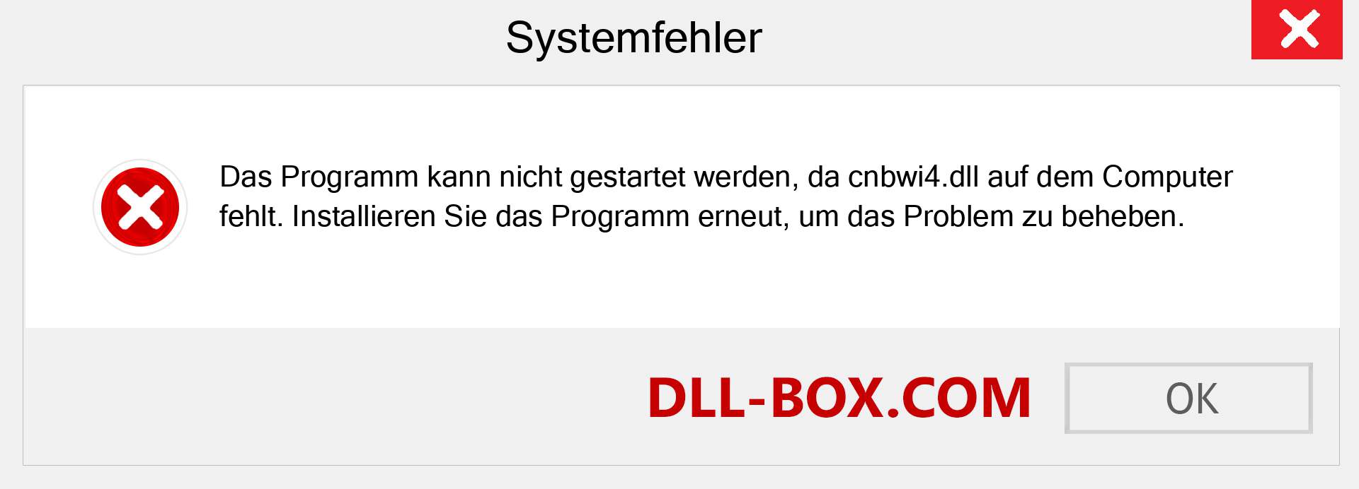 cnbwi4.dll-Datei fehlt?. Download für Windows 7, 8, 10 - Fix cnbwi4 dll Missing Error unter Windows, Fotos, Bildern